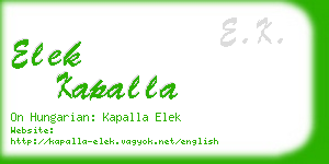 elek kapalla business card